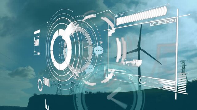 Animation of scope scanning and data processing over empty office