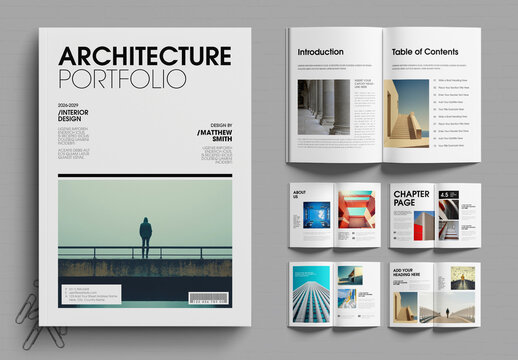 Modern Architecture Portfolio Book Template Layout