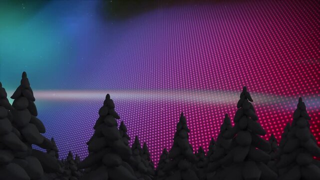 Animation of fir trees over spots
