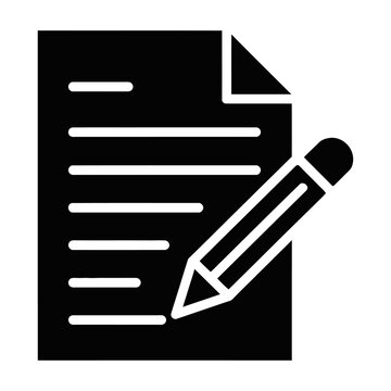 Vector of a pencil resting on a document with text