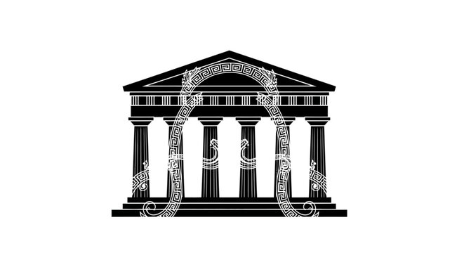 Ancient Greek Temple Architecture Columns.