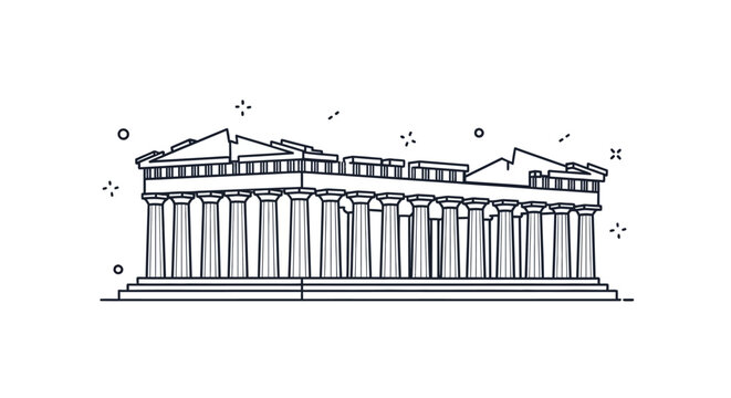 Ancient Greek Temple Architecture Columns.