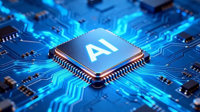 AI chip on circuit board