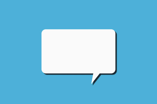 Blank thought bubble on blue background