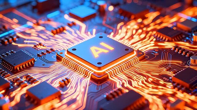AI chip on circuit board