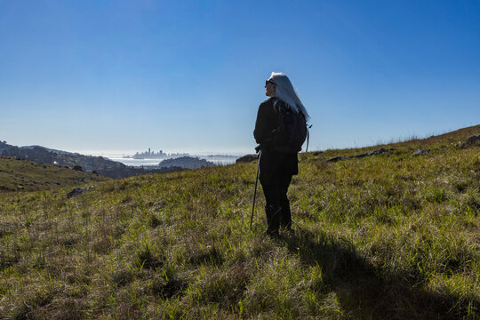 Senior female hiker on Ring Mountain