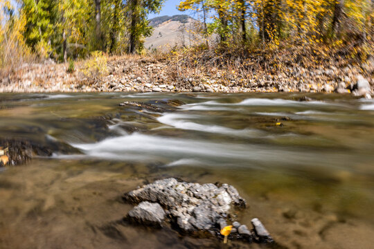 Motion blur water of Big Wood River