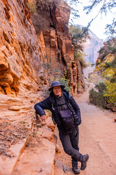 Portrait of smiling man on Angels Landing Trail