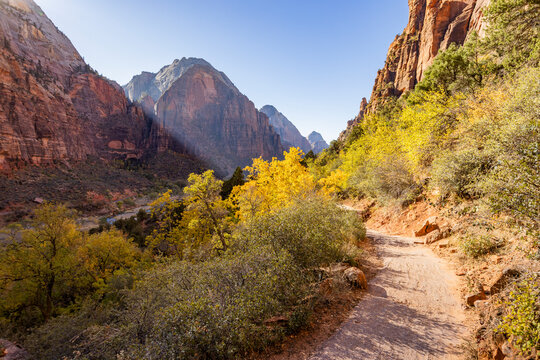 Trail to Angels Landing on sunny day