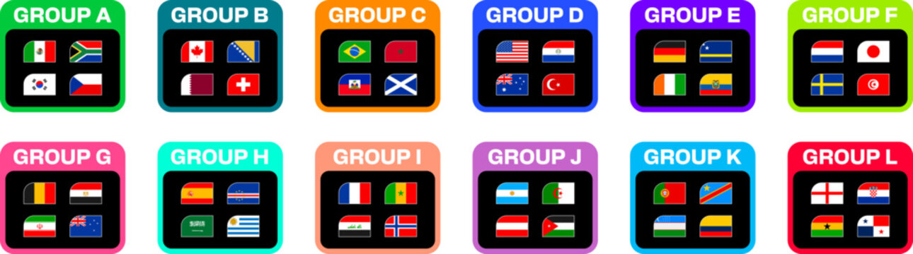 Football Groups Flags Stylized football 2026