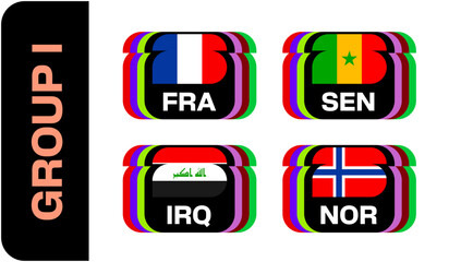 Stylized Football Group Flags © lunarts_studio