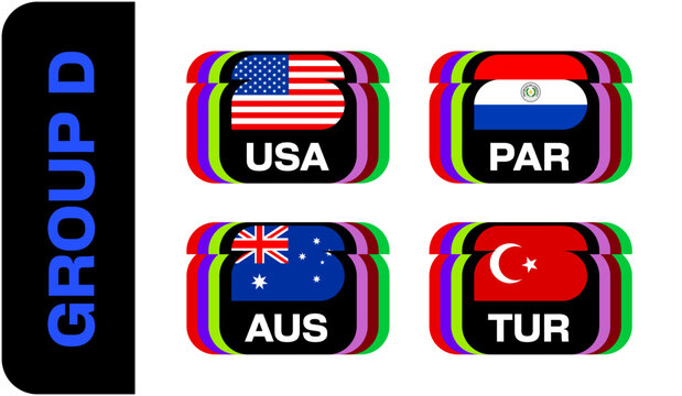 Football Group Flags Stylized