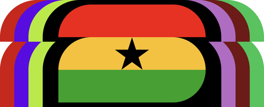 Ghana Flag Abstract Geometric