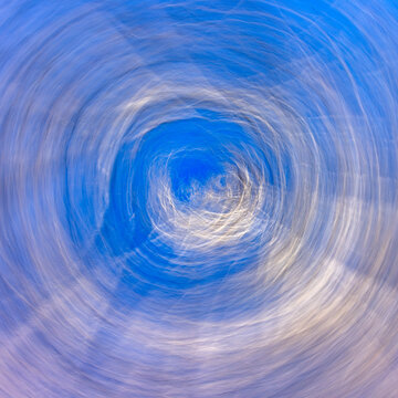 Intentional camera movement blur of snowy road