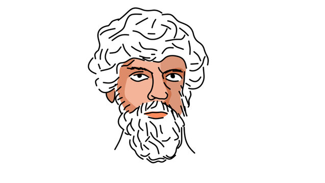 Hephaestus Portrait, flat vector illustration