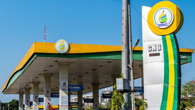CNG station of Haridwar Natural Gas Private Limited which operates as a gas company