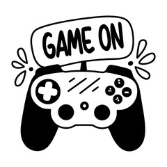A glyph sticker of a controller with game on typography    © SmashingStocks