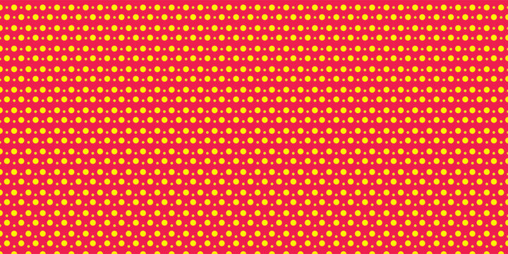 Abstract seamless pattern with yellow polka dots on red strawberry background. yallow dots on red background. background pattern strawberry.