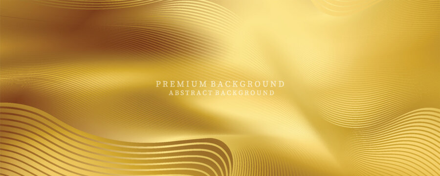 Premium background design with diagonal line pattern in gold colour. Vector horizontal gold template for business banner, formal invitation, luxury voucher, prestigious gift certificate