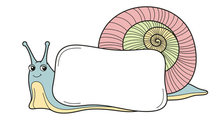 Colorful cartoon snail with shell. © Erico