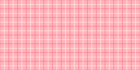 Obraz na płótnie Canvas Pink plaid seamless pattern. Geometric square grid line background. Cute checked print for wrapping paper, fabric and textile. Simple tablecloth pattern. Vector illustration