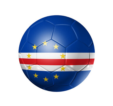 Soccer football ball with Cape Verde flag