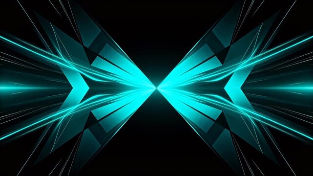 Symmetrical blue neon light design