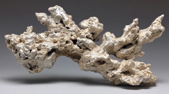 Silver Mineral Cluster &ndash; Raw, Textured Beauty