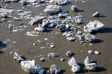 얼음,유빙,한강,하류,갯벌,김포시,경기도 © JinChang
