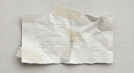 Obraz premium A torn and crumpled piece of paper with a grid pattern on a textured background