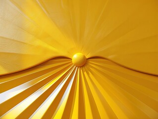Obraz premium A vibrant yellow umbrella with a unique design and bright sunlight shining through