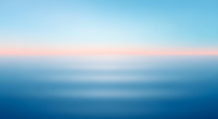 Fototapeta premium serene ocean horizon at sunset with soft gradient colors