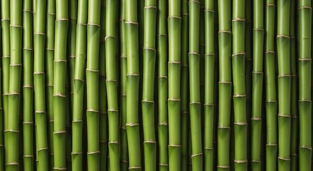 Fototapeta premium Vibrant Green Bamboo Stalks Forming a Natural Textured Background.