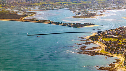 Morbihan Gulf from sky in french brittany between quiberon and atlantic ocean © Olivier
