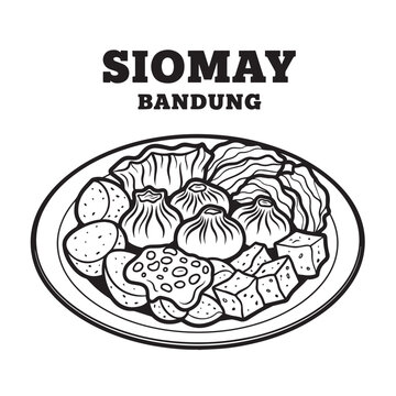 Siomay Bandung Food Illustration on a Plate