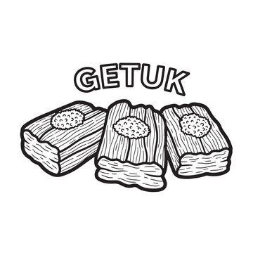 Getuk Food Illustration of Delicious Cassava Cake Dessert
