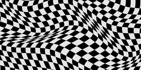 Obraz premium Black and white checkered pattern, Checkerboard seamless pattern, vector, modern