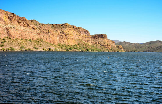 Autumn at Saguaro lake in Arizona