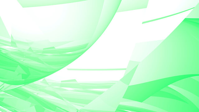 Abstract crystal background or animation scene, vibrant green geometry