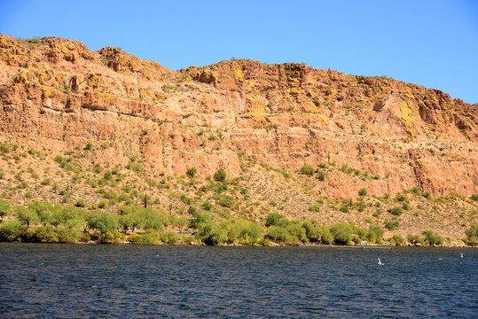 Autumn at Saguaro lake in Arizona