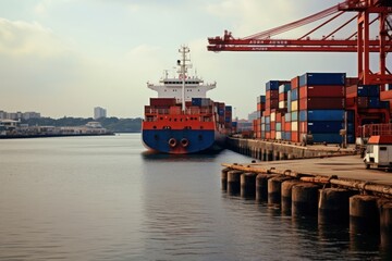 Fototapeta premium Container vehicle ship boat.