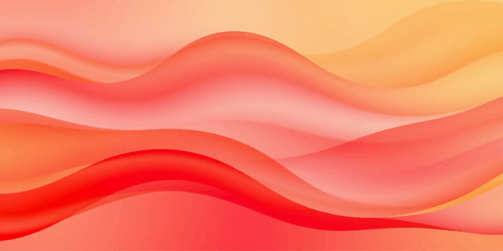 Abstract red background vector illustration featuring soft flowing waves of silk and satin fabric with a smooth pink light curve and wavy textile pattern