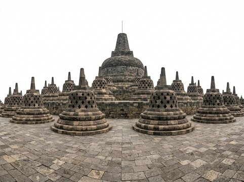 Ancient Borobudur Temple Complex in Indonesia.