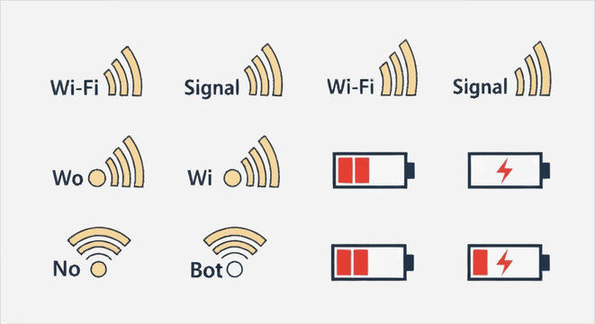 Icons representing Wi-Fi signal strength and battery charge levels.