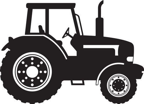 Tractor Silhouette Agricultural Farm Vehicle Vector Illustration