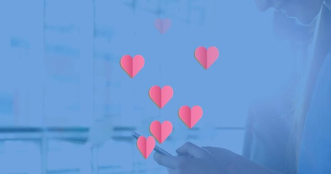 Animation of flag of honduras waving over human head on blue background