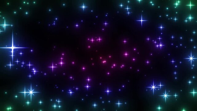 カラフルなキラキラした光のエフェクトの背景の動画
