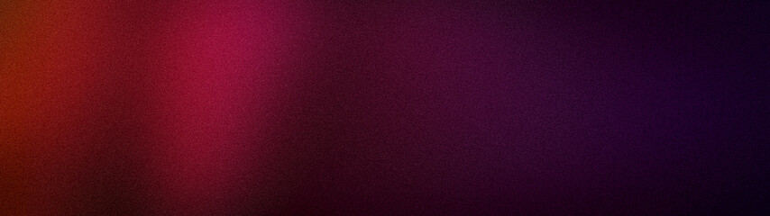 Fototapeta premium Abstract wide background with grainy red purple and dark magenta blurred gradient