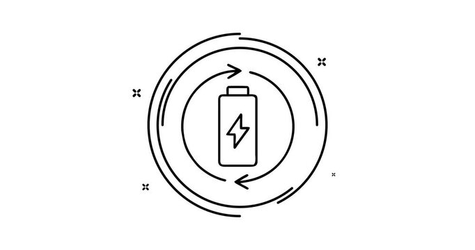 Battery recycling 4k video animation with alpha channel, clean motion design for web, social, and media projects.