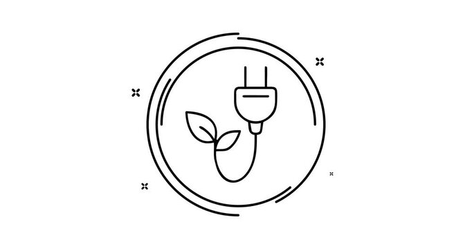 Eco plug 4k video animation with alpha channel, clean motion design for web, social, and media projects.